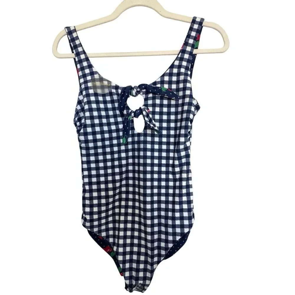 Juicy Couture BlackLabel Cherry Bomb Gingham reversible  SwimSuit S Vixen